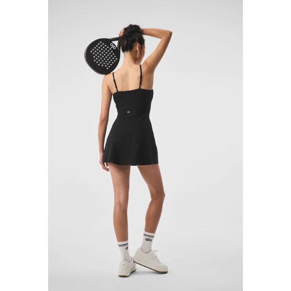 NWT! Alo Soft Courtside Tennis Dress - Black SMALL - Picture 2 of 7